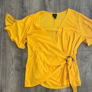 Worthington Golden Wrap Blouse